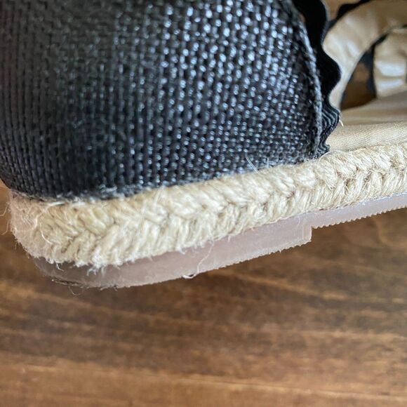 Janie & Jack Black Ric Rac Espadrille Sandals Girls' 10 - Picture 12 of 13